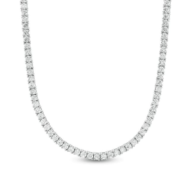 10.00 CT. T.W. Certified Lab-Created Diamond Tennis Necklace in 14K White Gold (F/SI2) - 16"|Peoples Jewellers