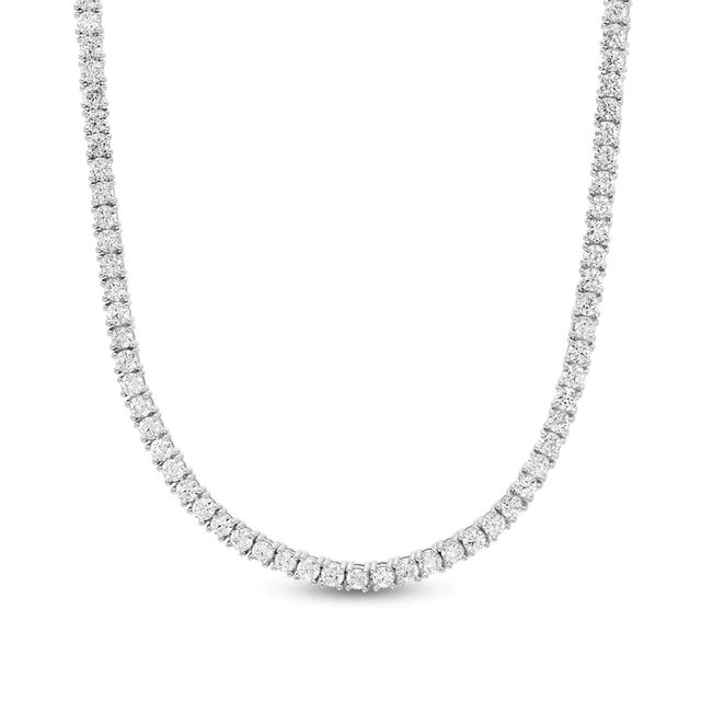 10.00 CT. T.W. Certified Lab-Created Diamond Tennis Necklace in 14K White Gold (F/SI2) - 16"