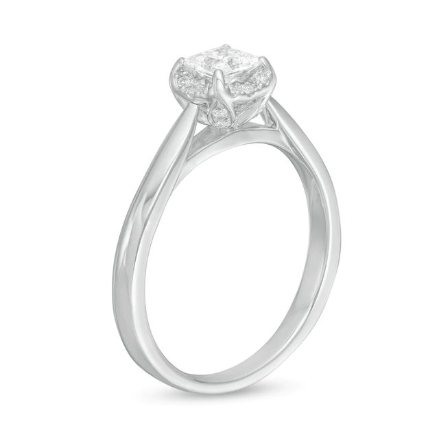 0.62 CT. T.W. Princess-Cut Diamond Frame Engagement Ring in 14K White Gold (I/I2)|Peoples Jewellers