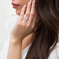 0.62 CT. T.W. Pear-Shaped Diamond Frame Engagement Ring in 14K White Gold (I/I2)|Peoples Jewellers