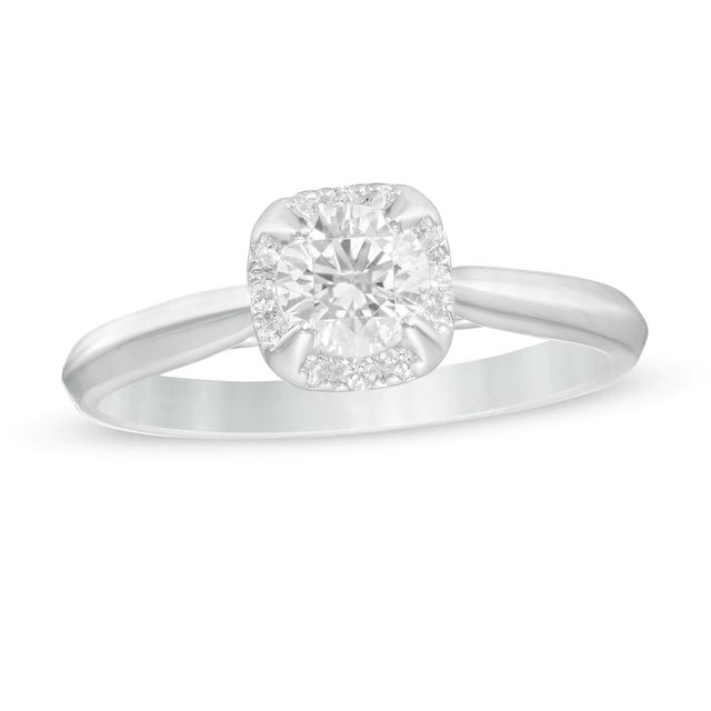 CT. T.W. Diamond Frame Engagement Ring in 14K White Gold (I/I2)|Peoples Jewellers