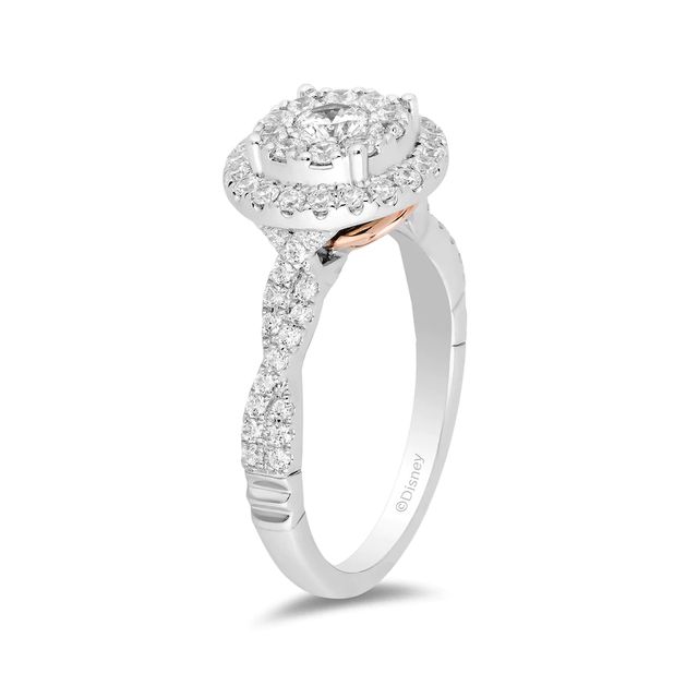 1.4 CT Enchanted Disney Belle Diamond Rose Floral Engagement Ring 14k Gold  Over | eBay