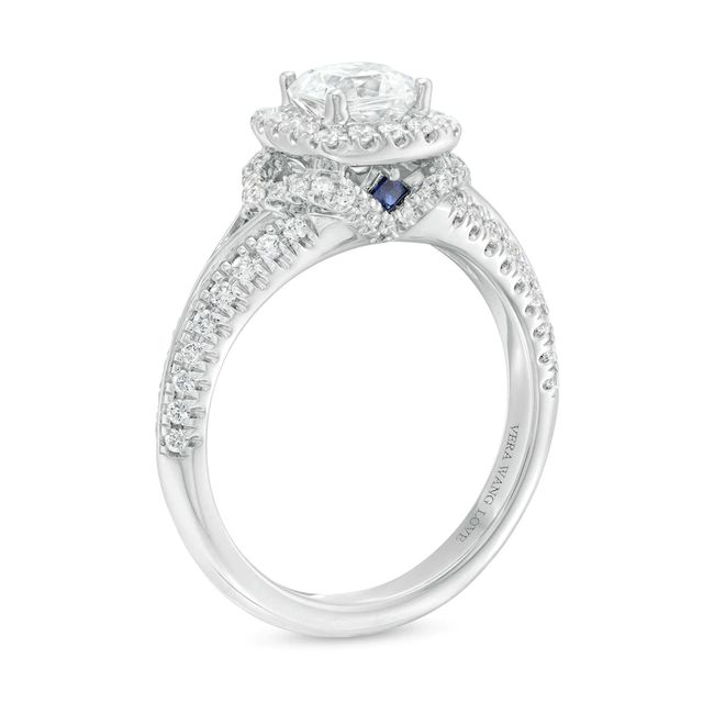 Vera Wang Love Collection 1.23 CT. T.W. Cushion-Cut Diamond Frame Engagement Ring in 14K White Gold|Peoples Jewellers