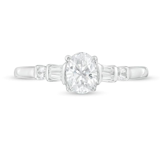 Vera Wang Love Collection 0.58 CT. T.W. Oval Diamond Engagement Ring in 14K White Gold|Peoples Jewellers