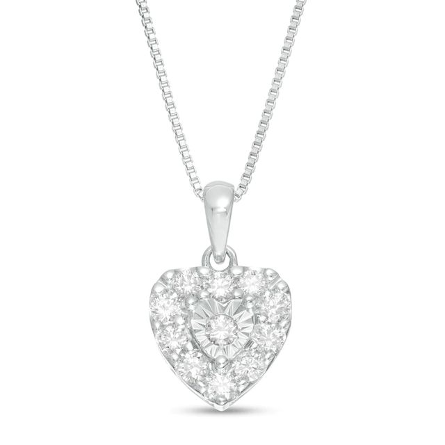 0.50 CT. T.W. Diamond Heart Pendant in Sterling Silver|Peoples Jewellers