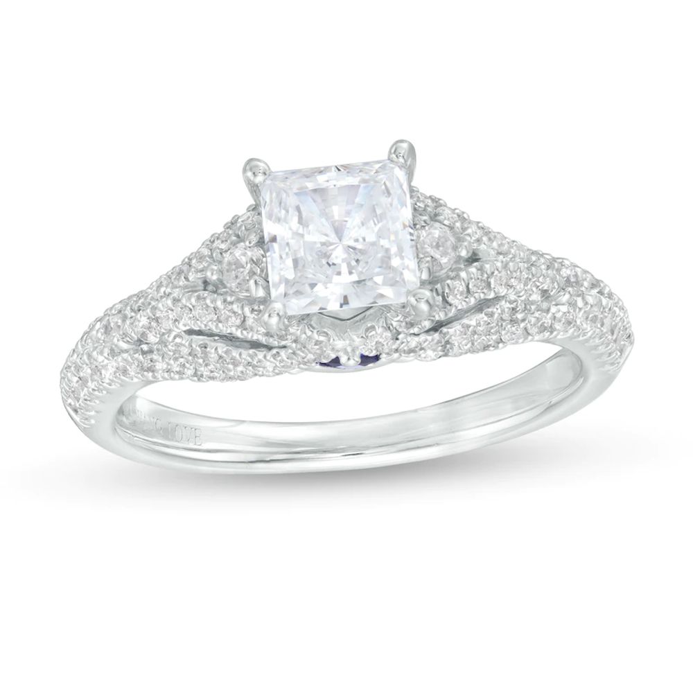 Vera Wang Love Collection 1.45 CT. T.W. Certified Princess-Cut Diamond Engagement Ring in 14K White Gold (I/SI2)|Peoples Jewellers