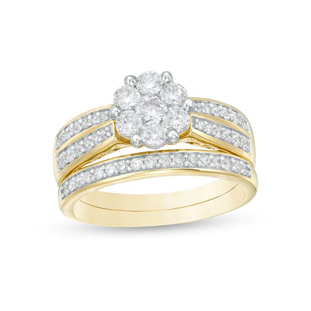 0.95 CT. T.W. Composite Diamond Bridal Set in 14K Gold