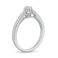 0.37 CT. T.W. Diamond Solitaire Vintage-Style Engagement Ring in 10K White Gold|Peoples Jewellers