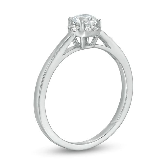 0.37 CT. T.W. Diamond Frame Engagement Ring in 10K White Gold