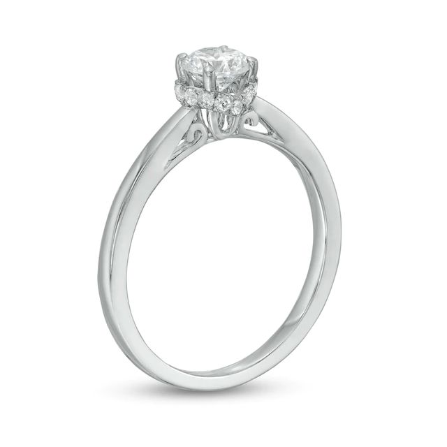 0.45 CT. T.W. Diamond Solitaire Framed Setting Frame Engagement Ring in 10K White Gold|Peoples Jewellers