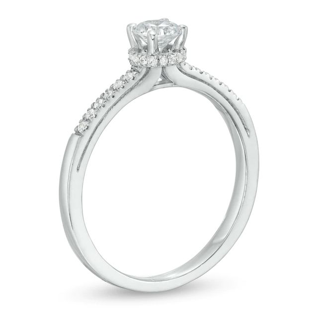 0.37 CT. T.W. Diamond Framed Setting Engagement Ring in 10K White Gold|Peoples Jewellers