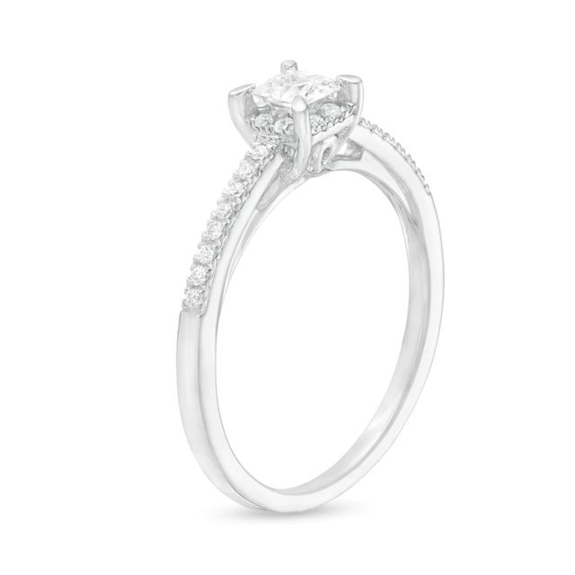0.37 CT. T.W. Princess-Cut Diamond Hidden Frame Engagement Ring in 10K White Gold|Peoples Jewellers