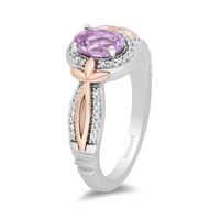 Enchanted Disney Rapunzel Oval Amethyst and 0.145 CT. T.W. Diamond Ring in Sterling Silver and 10K Rose Gold|Peoples Jewellers