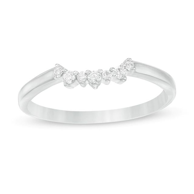 0.10 CT. T.W. Diamond Contour Wedding Band in 14K White Gold|Peoples Jewellers