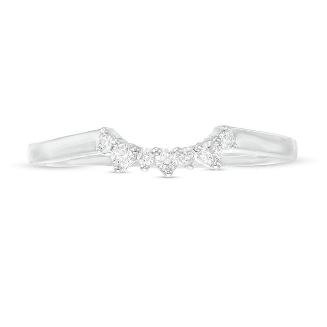 0.10 CT. T.W. Diamond Contour Wedding Band in 14K White Gold