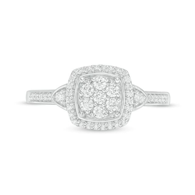 0.33 CT. T.W. Composite Diamond Frame Engagement Ring in 10K White Gold|Peoples Jewellers