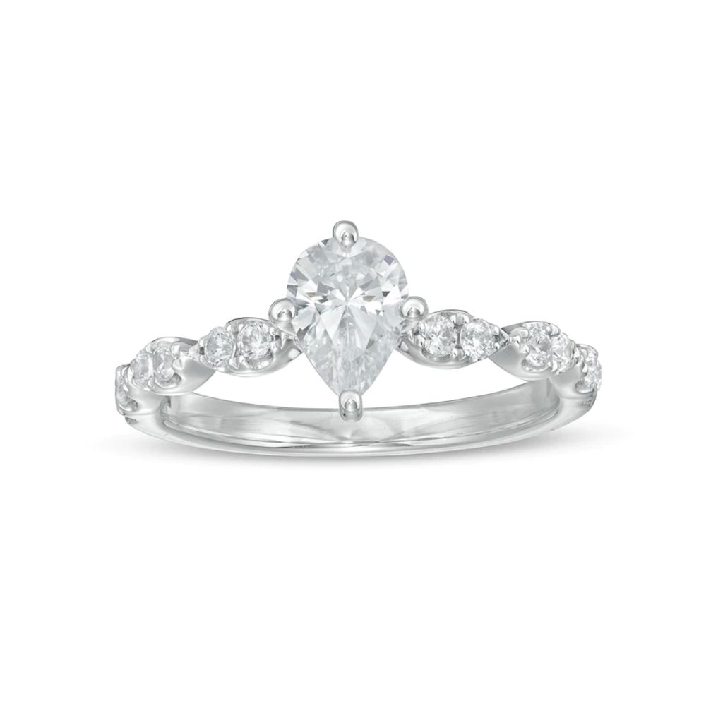 1.00 CT. T.W. Certified Pear-Shaped Diamond Engagement Ring in 14K White Gold (I/I1)|Peoples Jewellers