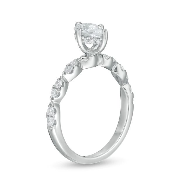 1.00 CT. T.W. Certified Pear-Shaped Diamond Engagement Ring in 14K White Gold (I/I1)|Peoples Jewellers