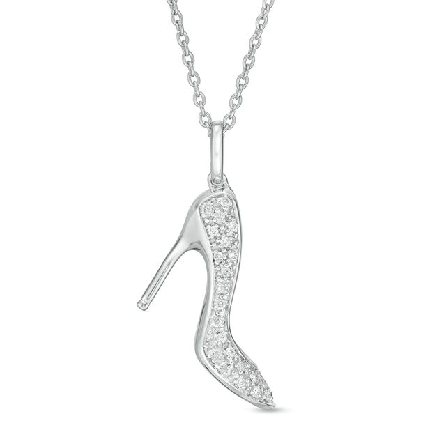 Marilyn Monroe™ Collection 0.18 CT. T.W. Diamond Shoe Pendant in Sterling Silver|Peoples Jewellers