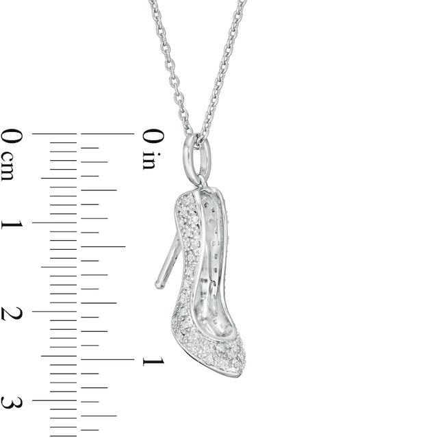 Marilyn Monroe™ Collection 0.18 CT. T.W. Diamond Shoe Pendant in Sterling Silver|Peoples Jewellers
