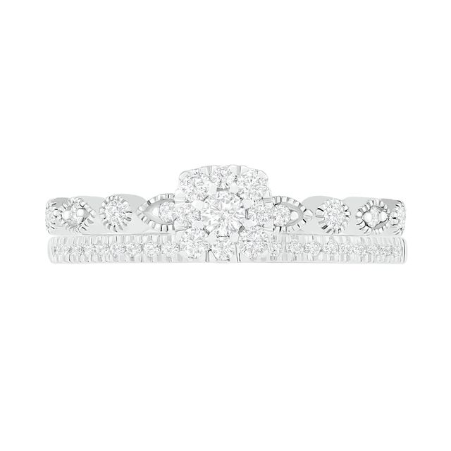 0.37 CT. T.W. Composite Diamond Vintage-Style Bridal Set in 10K White Gold|Peoples Jewellers