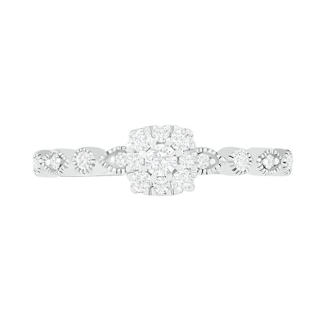 0.37 CT. T.W. Composite Diamond Vintage-Style Bridal Set in 10K White Gold|Peoples Jewellers