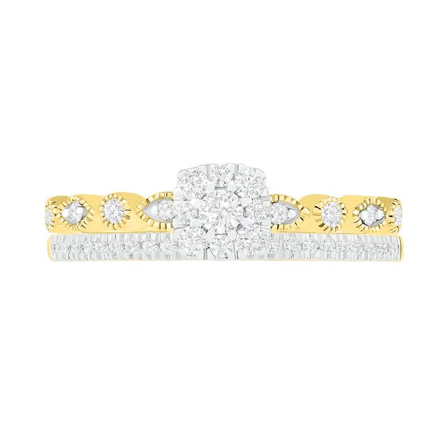 0.37 CT. T.W. Composite Diamond Vintage-Style Alternating Bridal Set in 10K Gold|Peoples Jewellers