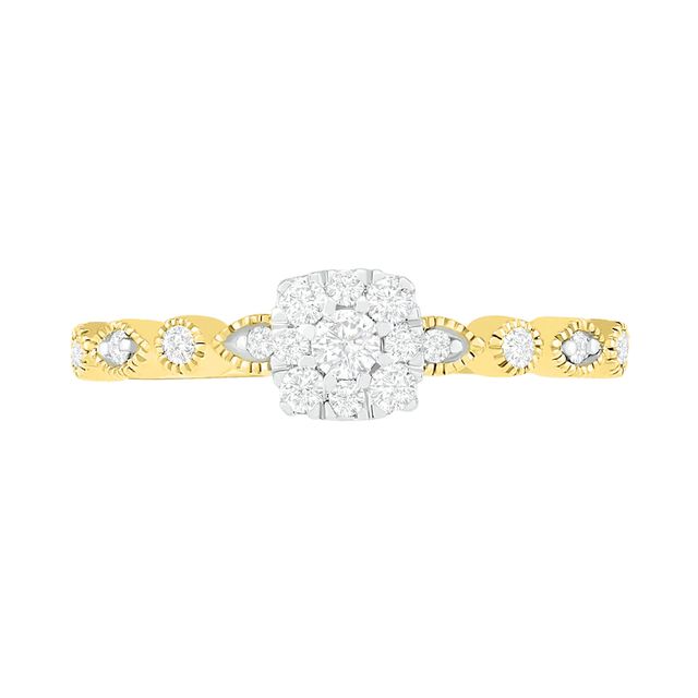 0.37 CT. T.W. Composite Diamond Vintage-Style Alternating Bridal Set in 10K Gold|Peoples Jewellers