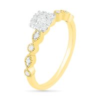 0.37 CT. T.W. Composite Diamond Vintage-Style Alternating Bridal Set in 10K Gold|Peoples Jewellers