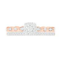 0.37 CT. T.W. Composite Diamond Vintage-Style Alternating Bridal Set in 10K Rose Gold|Peoples Jewellers