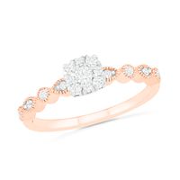 0.37 CT. T.W. Composite Diamond Vintage-Style Alternating Bridal Set in 10K Rose Gold|Peoples Jewellers