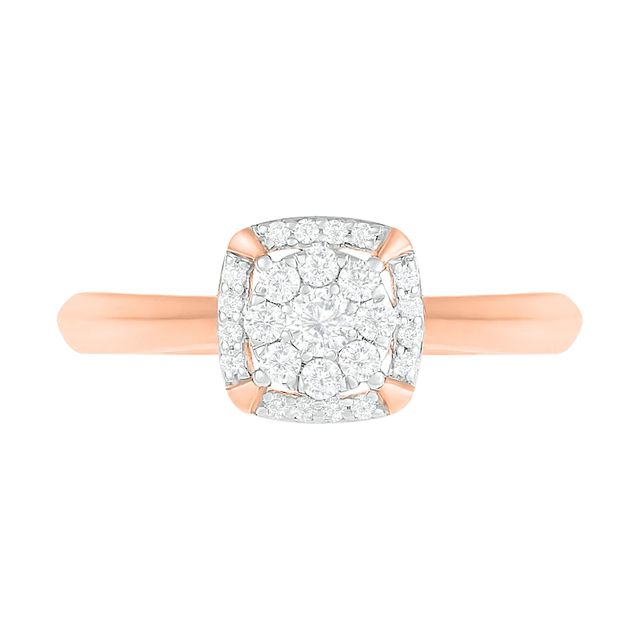 0.29 CT. T.W. Composite Diamond Cushion Frame Bridal Set in 10K Rose Gold|Peoples Jewellers