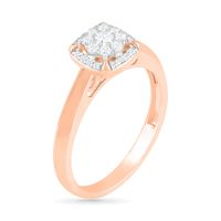 0.29 CT. T.W. Composite Diamond Cushion Frame Bridal Set in 10K Rose Gold|Peoples Jewellers