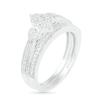 0.29 CT. T.W. Composite Diamond Marquise Vintage-Style Bridal Set in 10K White Gold|Peoples Jewellers