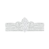 0.29 CT. T.W. Composite Diamond Marquise Vintage-Style Bridal Set in 10K White Gold|Peoples Jewellers