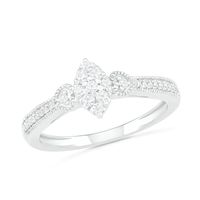 0.29 CT. T.W. Composite Diamond Marquise Vintage-Style Bridal Set in 10K White Gold|Peoples Jewellers