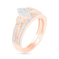 0.29 CT. T.W. Composite Diamond Marquise Vintage-Style Bridal Set in 10K Rose Gold|Peoples Jewellers