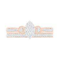 0.29 CT. T.W. Composite Diamond Marquise Vintage-Style Bridal Set in 10K Rose Gold|Peoples Jewellers