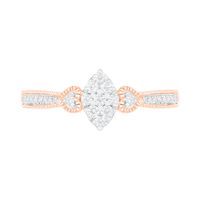 0.29 CT. T.W. Composite Diamond Marquise Vintage-Style Bridal Set in 10K Rose Gold|Peoples Jewellers