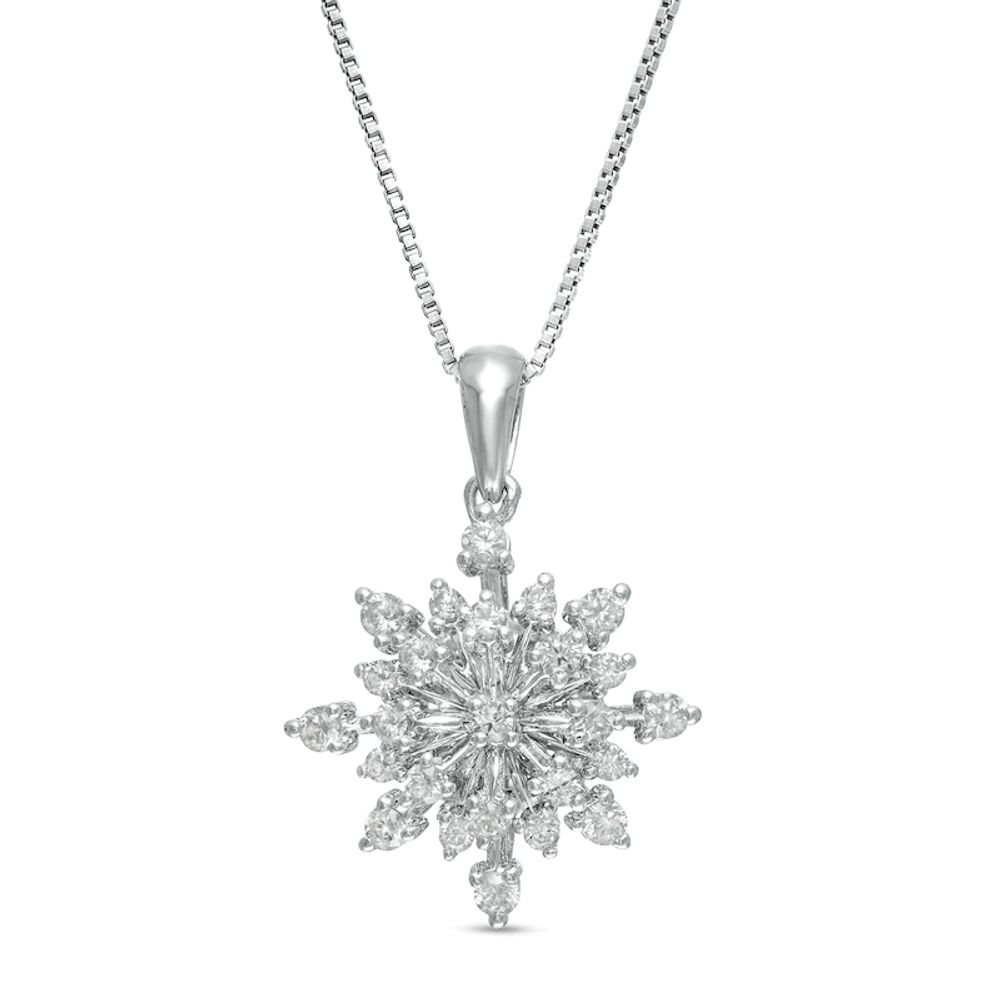 Marilyn Monroe™ Collection 0.45 CT. T.W. Diamond Starburst Pendant in 10K White Gold|Peoples Jewellers