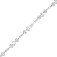 2.00 CT. T.W. Composite Diamond Three Stone Station Bracelet in 10K White Gold - 7.25"|Peoples Jewellers