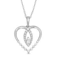 0.33 CT. T.W. Diamond Heart Pendant in 10K White Gold|Peoples Jewellers