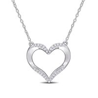 0.14 CT. T.W. Diamond Heart Necklace in Sterling Silver - 17"|Peoples Jewellers