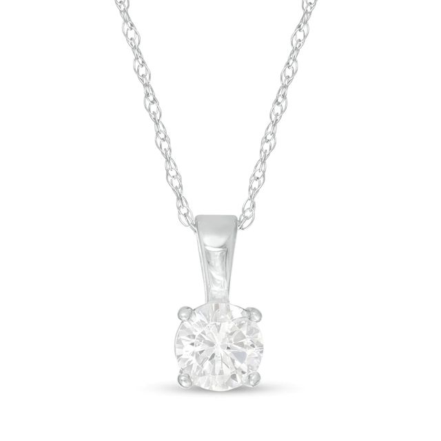 CT. Diamond Solitaire Pendant in 14K White Gold (I/I2