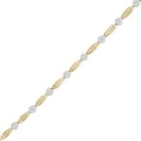 1.00 CT. T.W. Diamond Flower Station Line Bracelet in 10K Gold|Peoples Jewellers