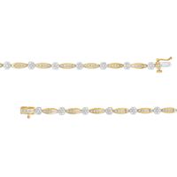 1.00 CT. T.W. Diamond Flower Station Line Bracelet in 10K Gold|Peoples Jewellers