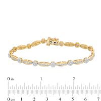 1.00 CT. T.W. Diamond Flower Station Line Bracelet in 10K Gold|Peoples Jewellers