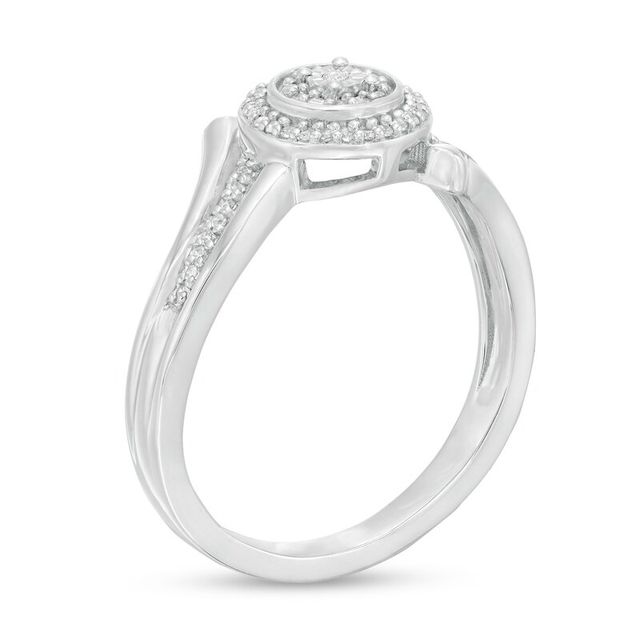 0.10 CT. T.W. Composite Diamond Bypass Promise Ring in Sterling Silver|Peoples Jewellers