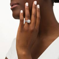 Vera Wang Love Collection 1.45 CT. T.W. Diamond Double Cushion Frame Engagement Ring in 14K White Gold|Peoples Jewellers