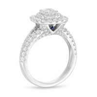 Vera Wang Love Collection 1.45 CT. T.W. Diamond Double Cushion Frame Engagement Ring in 14K White Gold|Peoples Jewellers